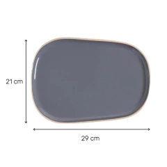 Plato Playo Zarzis Gris Oscuro Brillante Con Borde Natural 29 Cm - comprar online
