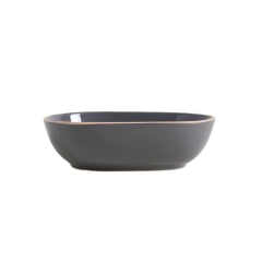 Bowl Zarzis Gris Oscuro Brillante Con Borde Natural 18.5 Cm en internet