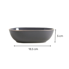 Bowl Zarzis Gris Oscuro Brillante Con Borde Natural 18.5 Cm - comprar online