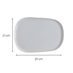 Plato Playo Zarzis Gris Claro Brillante Con Borde Natural 29 Cm - comprar online