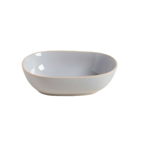 Bowl Zarzis Gris Claro Brillante Con Borde Natural 18.5 Cm