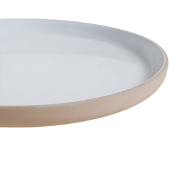 Plato Playo Toscana Blanco Base Beige 26 Cm - Vienna Hogar