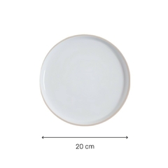 Plato De Postre Toscana Blanco Base Beige 20 Cm - comprar online