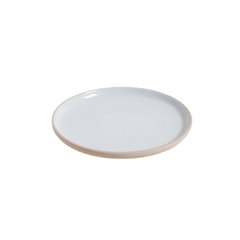 Plato De Postre Toscana Blanco Base Beige 20 Cm en internet