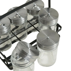 Set x 6 Especieros Rack De Metal Negro 18 x 11 x 15 Cm en internet