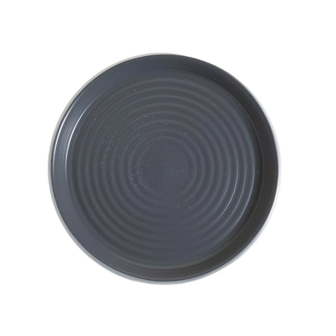 Plato Playo Granito Negro Con Borde Blanco 26 Cm
