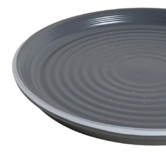Plato Playo Granito Negro Con Borde Blanco 26 Cm - Vienna Hogar