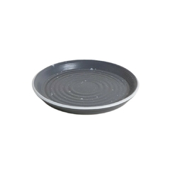 Plato De Postre Granito Negro Con Borde Blanco 21 Cm en internet
