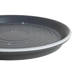 Plato De Postre Granito Negro Con Borde Blanco 21 Cm - Vienna Hogar
