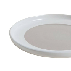 Plato Playo Dalian Blanco Y Beige 27 Cm - Vienna Hogar