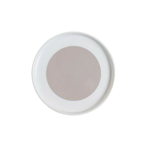 Plato De Postre Dalian Blanco Y Beige 20 Cm