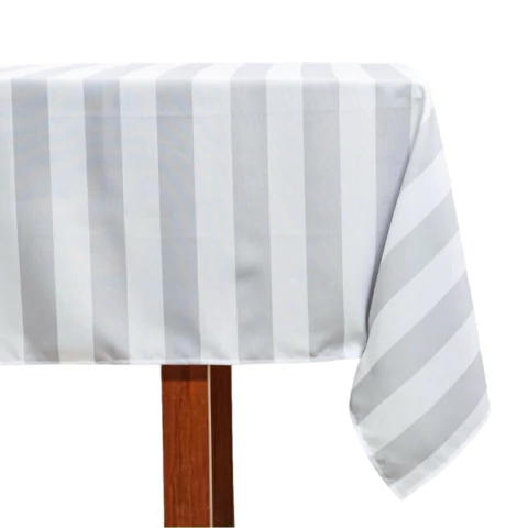 Mantel rectangular tela antimanchas (Rayas Grises)