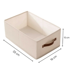 Caja Forrada En Tela Con Manija De Cuero (S) - comprar online