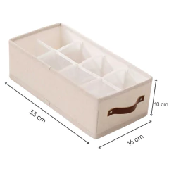 Caja Forrada En Tela Con Manija De Cuero 8 Divisiones (S) - comprar online