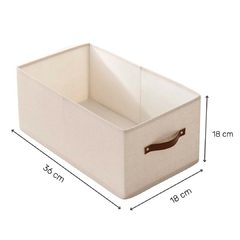 Caja Forrada En Tela Con Manija De Cuero (M) - comprar online