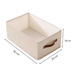 Caja Forrada En Tela Con Manija De Cuero (L) - comprar online