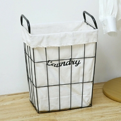Canasto para Ropa Laundry Tela Metal Rectangular en internet