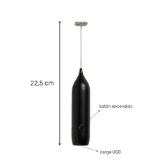 Batidor Espumador Electrico Usb Negro - Vienna Hogar