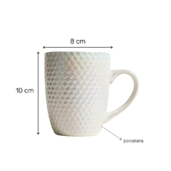 Mug De Porcelana Diamantes Pearl 360 Ml - Vienna Hogar