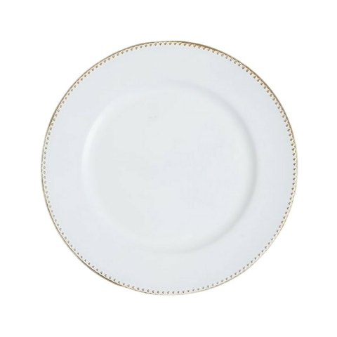 Plato De Sitio White & Gold Puntos 33 Cm - comprar online