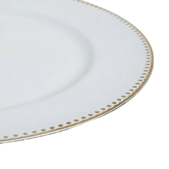 Plato De Sitio White & Gold Puntos 33 Cm en internet