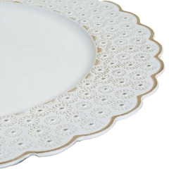 Plato De Sitio White & Gold Flores 33 Cm en internet