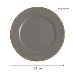 Plato De Sitio Grey & Gold Puntos 33 Cm en internet