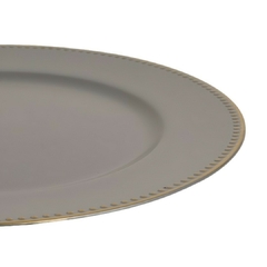 Plato De Sitio Grey & Gold Puntos 33 Cm - tienda online