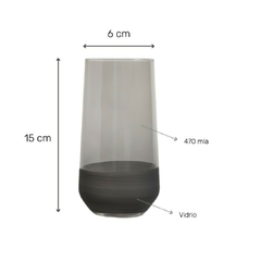 Set x 6 Vasos Altos Mersin Gris Fondo Esmerilado - Vienna Hogar
