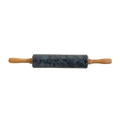 Palo De Amasar Marmol Negro Base Madera - Vienna Hogar