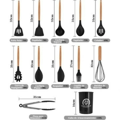 Utensilios de Silicona Gris Kit x12 Piezas - Vienna Hogar