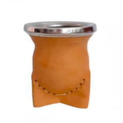 Mate De Vidrio y Cuero 3 Patas