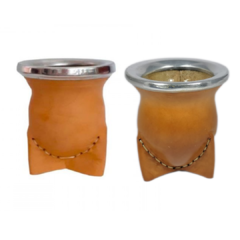 Mate De Vidrio y Cuero 3 Patas en internet