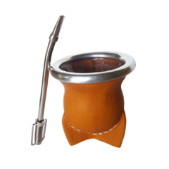 Mate De Vidrio y Cuero 3 Patas - comprar online