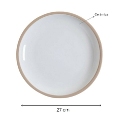 Plato Playo Tai Blanco Y Beige 27 Cm en internet