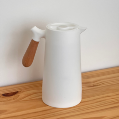 Jarra Térmica Blanca y Madera 1 Lt