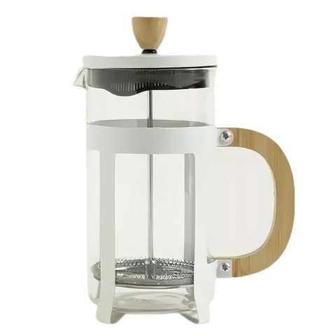 Cafetera con Embolo Crema y Bamboo 1 Lt
