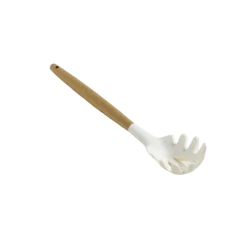 Cuchara Pasta Silicona Blanco Madera
