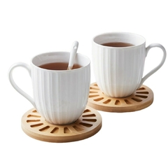 Set x 2 Tazas de Porcelana Blanca 300 Ml