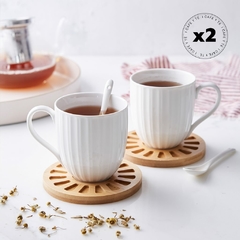 Set x 2 Tazas de Porcelana Blanca 300 Ml - tienda online