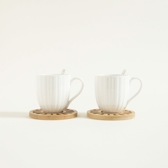 Set x 2 Tazas de Porcelana Blanca 300 Ml - Vienna Hogar