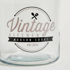 Frasco Vidrio Vintage con Tapa (16x16x21) - Vienna Hogar