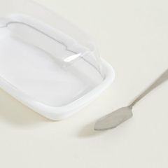 Mantequera Base De Plastico Blanco Y Tapa De Acrilico 17 Cm - Vienna Hogar