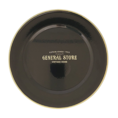 Plato Playo Enlozado General Store Negro 25 Cm