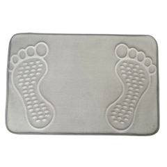 Alfombra de Baño Diseño Pies Microfibra Gris (40 x 60)