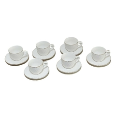Set x6 Tazas Café con Plato Blancas Ondas 60 Ml - comprar online
