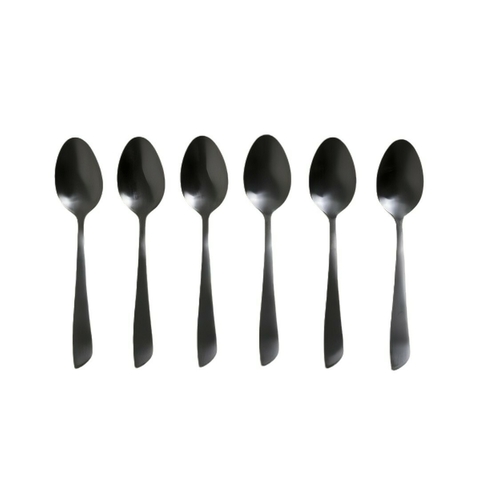 Set x 6 Cucharitas Negro Mate Lisboa 15 Cm
