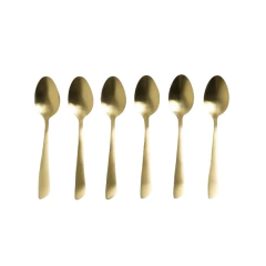 Set x 6 Cucharitas Dorado Mate Lisboa 15 Cm