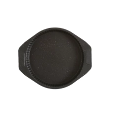Tartera De Acero Negro Granito Redondo 35.5 x 30 x 4 Cm - comprar online
