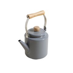 Pava Recta Enlozada Gris Con Manija De Madera 2.2 Lts - comprar online